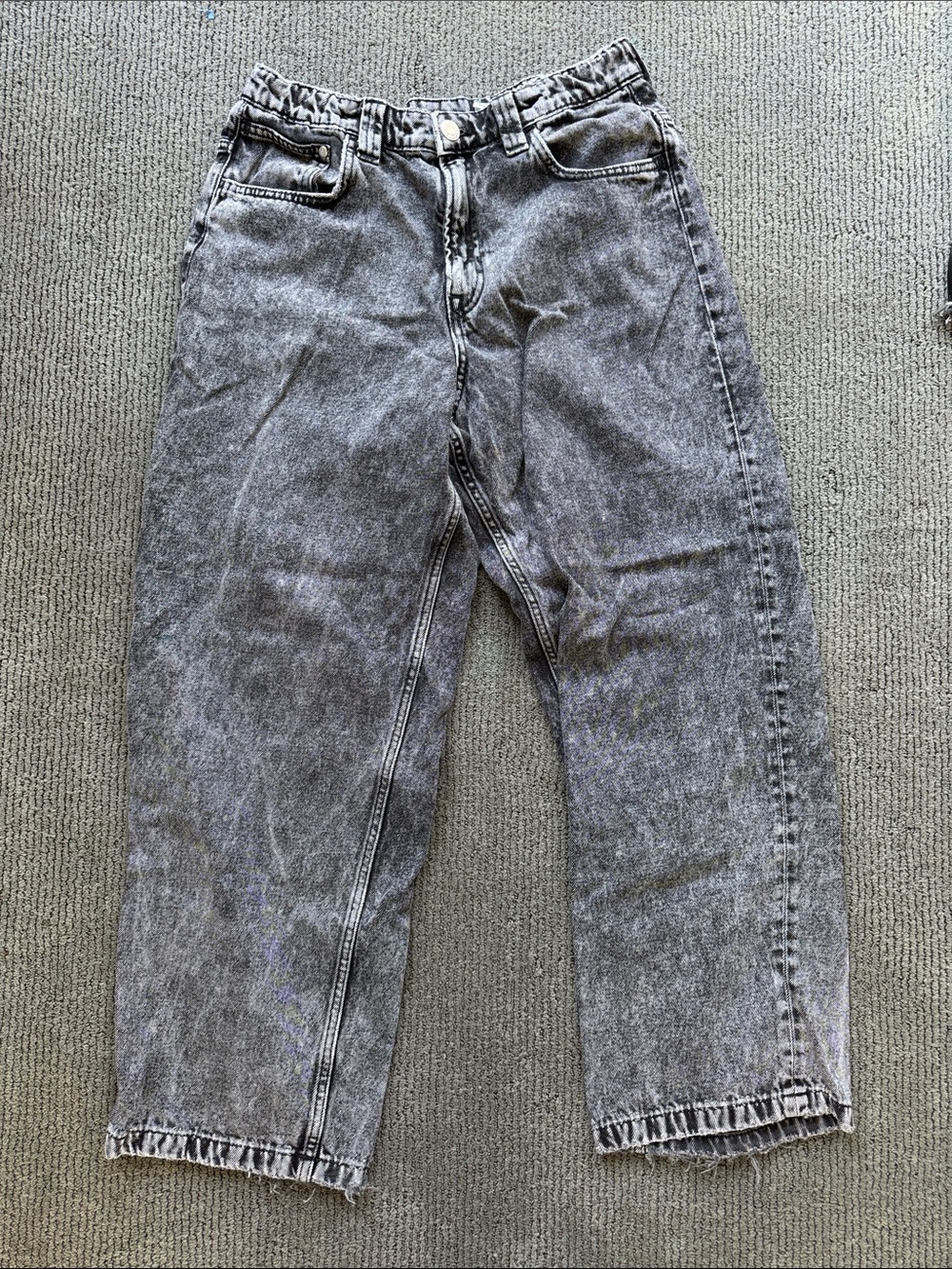 H&M Men's Gray Acid-Wash Relaxed Jeans